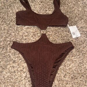 *NEW* Brown Textured Swimsuit